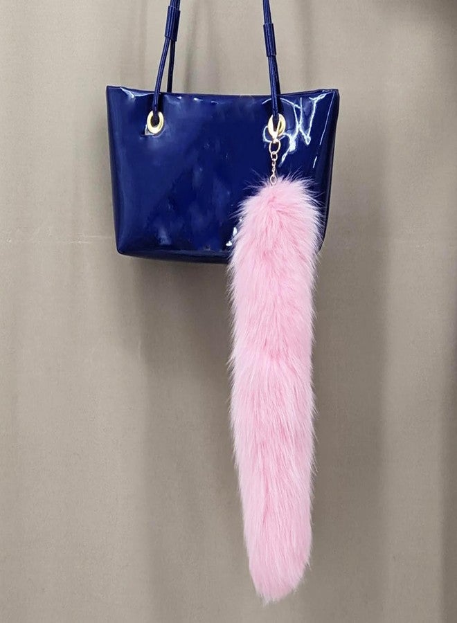 Tiuredx Faux Fur Fox Tail KeyChain for Women Therian Costume Cosplay Handbag Fashion Charm Wolf Tail Keychain Gift for Party (Pink) - Image 5
